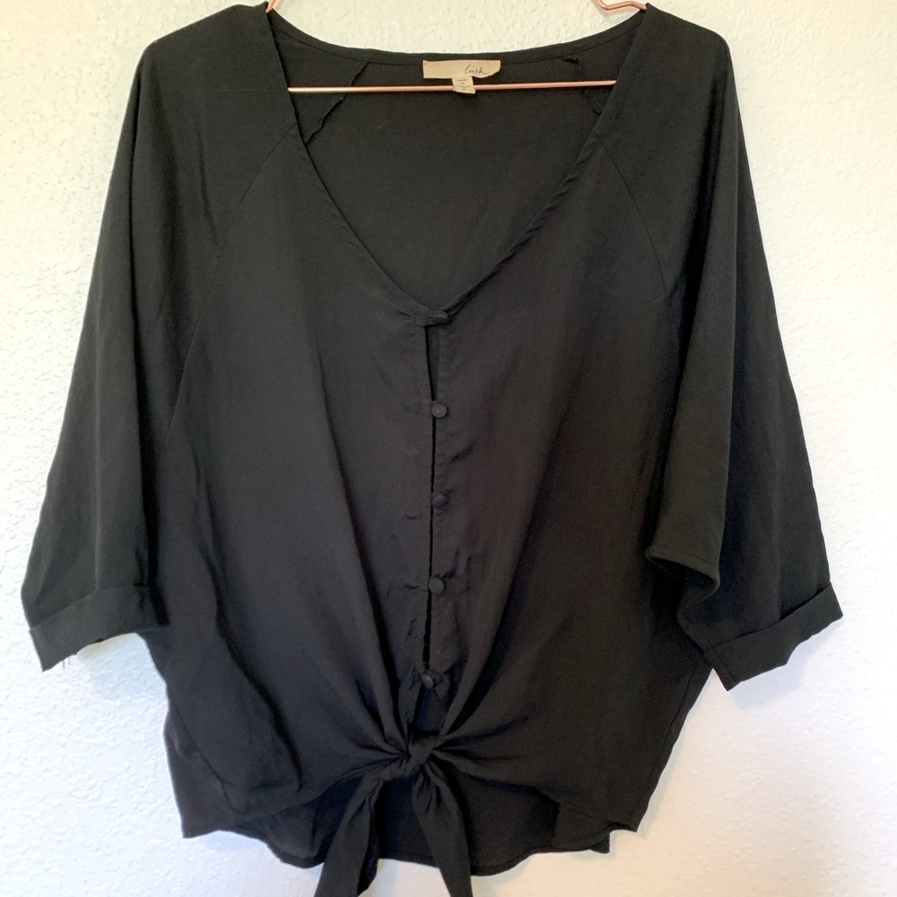 Lush Black Blouse Size Small